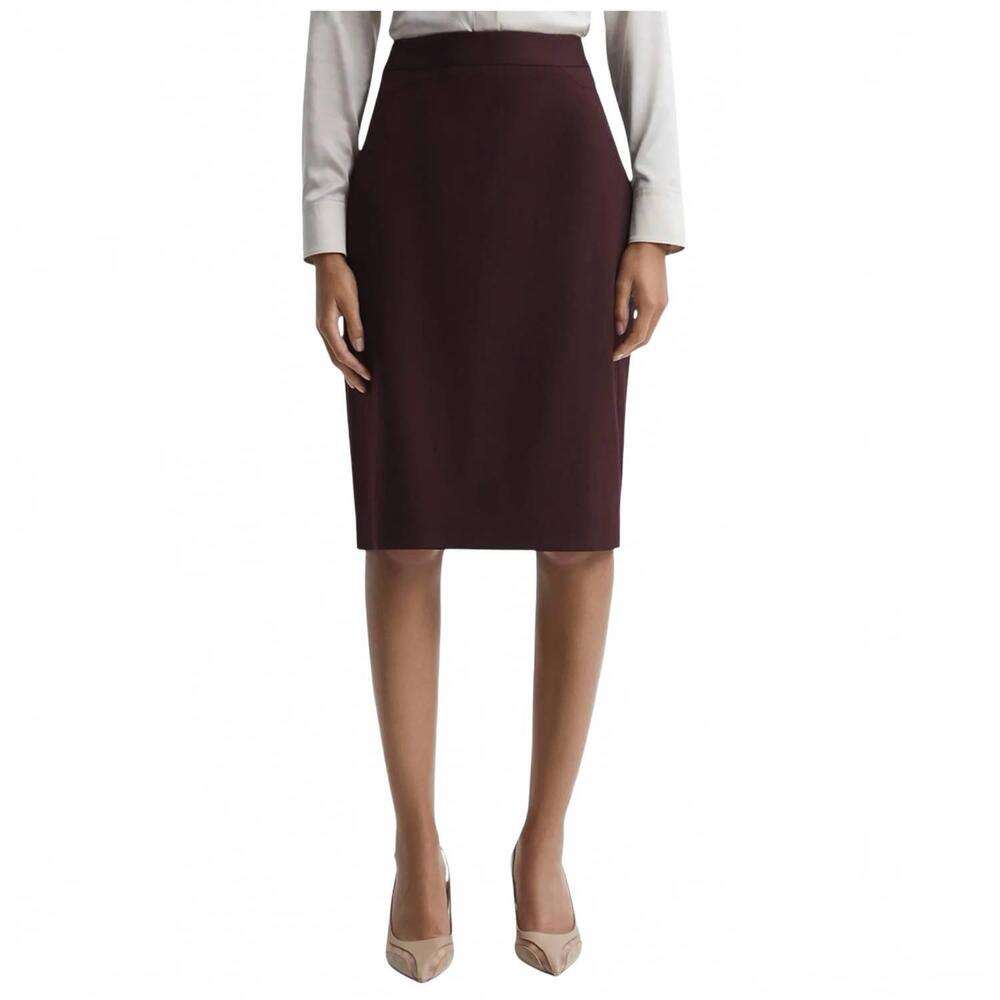 NEW REISS jade wool blend tailored skirt in berry